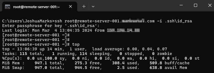 Securely accessing a remote server using SSH