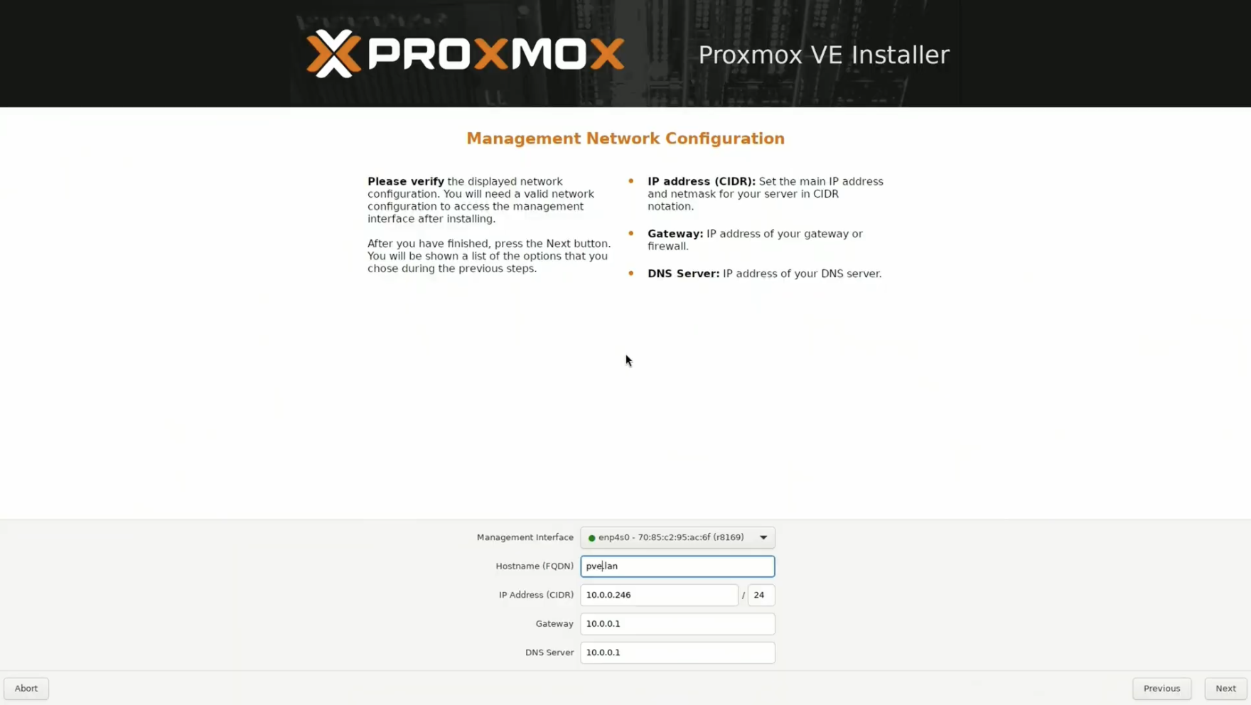 Proxmox Installation