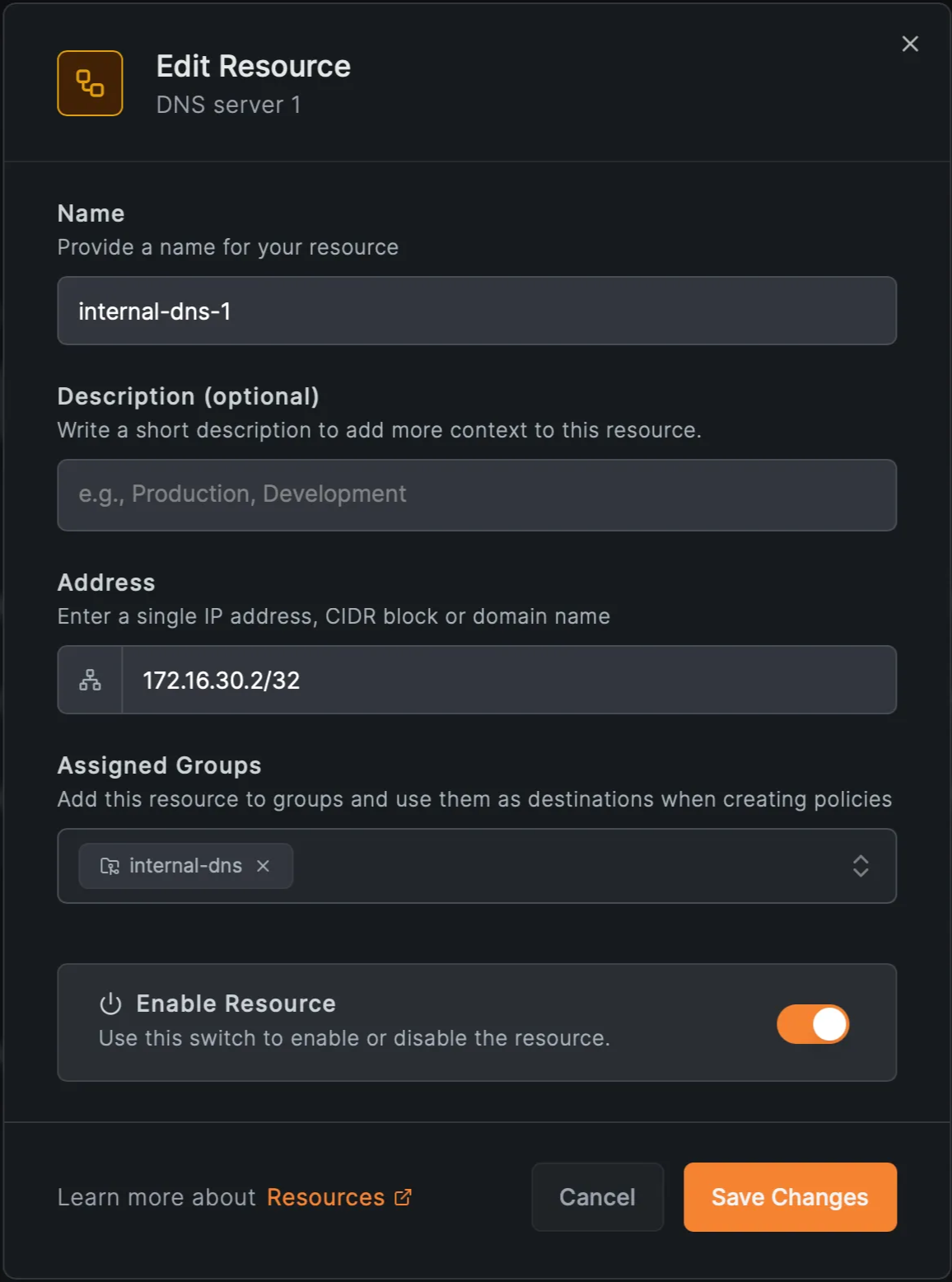 NetBird DNS Server 1
